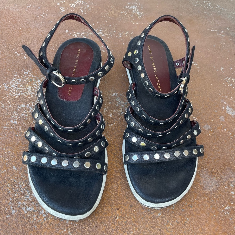 Marc by Marc Jacob black studded sandals sz 4.5